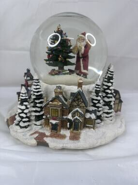 Spode Christmas Village San Francisco Music Box Company Water Globe Tree
